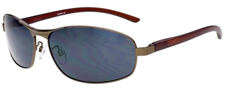 Polariss 814 GR - Męskie okulary przeciwsłoneczne metalowe polaryzacyjne pilotki grafitowe