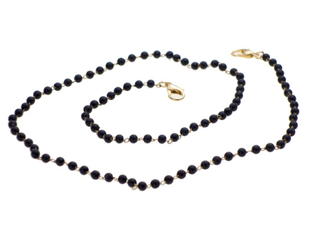 Łańcuszek do okularów czarne perełki LK 002