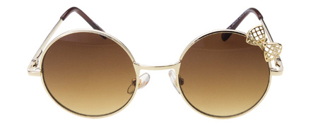 Dziecięce brązowi złote okulary przeciwsłoneczne z filtrem UV 400 JOKER KIDS JRD 339 BR