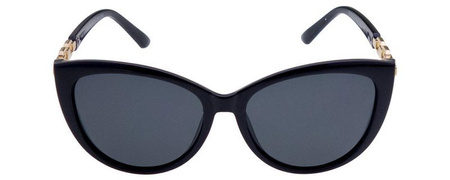 Polariss 860 CZ - Damskie okulary przeciwsłoneczne polaryzacyjne kocie czarne