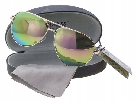 Okulary przeciwsłoneczne polaryzacyjne lustrzanki pilotki aviator POLARISS - POL 868 Z