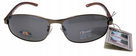 Polariss 814 GR - Męskie okulary przeciwsłoneczne metalowe polaryzacyjne pilotki grafitowe