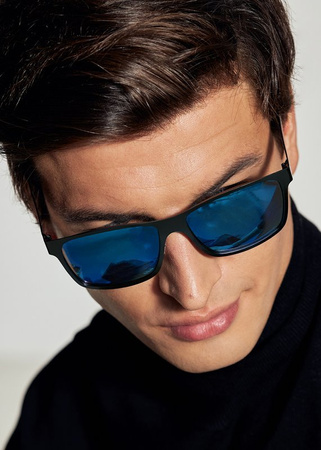 Polariss 818 N - Okulary przeciwsłoneczne unisex metalowe polaryzacyjne niebieskie