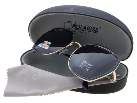 Polariss 865 CZ - Damskie duże okulary przeciwsłoneczne polaryzacyjne muchy czarne