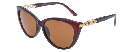 Polariss 860 BR - Damskie okulary przeciwsłoneczne polaryzacyjne kocie brązowe