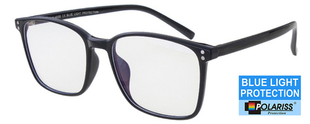 Okulary zerówki nerdy kujonki z filtrem blue light do komputera POLARISS 211 CZ TR90