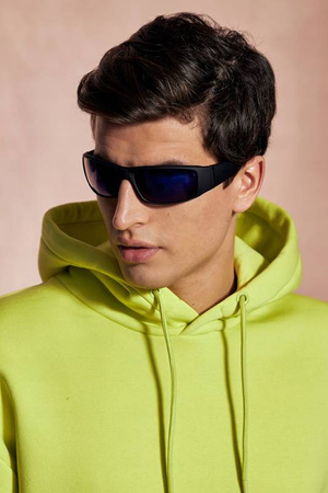 Męskie okulary przeciwsłoneczne polaryzacyjne niebieskie lustrzanki - POL 797 N