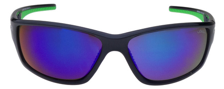 Czarne sportowe okulary przeciwsłoneczne niebieska lustrzanka JOKER - JS 484 Z