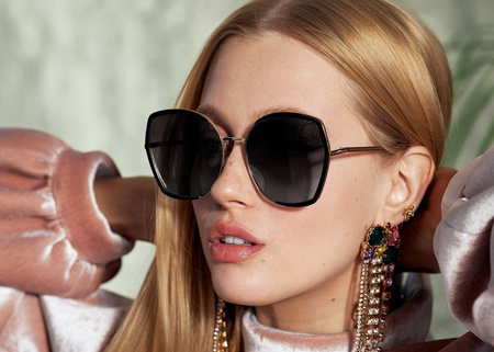 Polariss 865 CZ - Damskie duże okulary przeciwsłoneczne polaryzacyjne muchy czarne