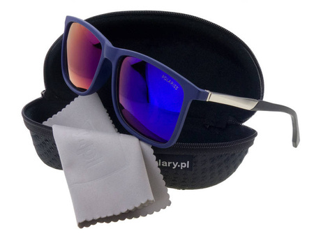 Męskie okulary przeciwsłoneczne polaryzacyjne dla kierowców niebieskie lustrzanki POLARISS POL 875 N