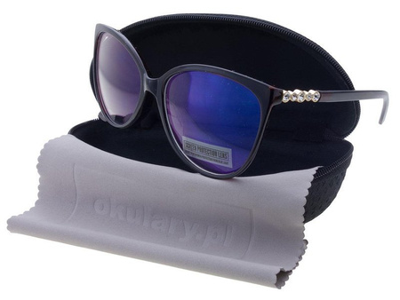 Damskie okulary zerówki z filtrem blue light do komputera POLARISS 895 BR