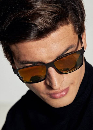 Polariss 818 POM - Okulary przeciwsłoneczne unisex metalowe polaryzacyjne pomarańczowe