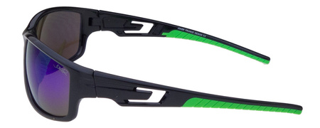 Czarne sportowe okulary przeciwsłoneczne niebieska lustrzanka JOKER - JS 484 Z