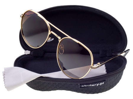 Okulary przeciwsłoneczne polaryzacyjne aviator POLARISS POL 1001 BR