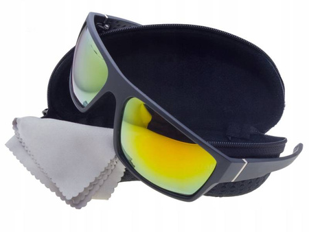 Męskie okulary przeciwsłoneczne polaryzacyjne lustrzanki pomarańczowe POLARISS - POL 793 L