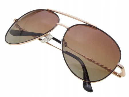Okulary przeciwsłoneczne polaryzacyjne pilotki aviatory POLARISS - POL 812 BR
