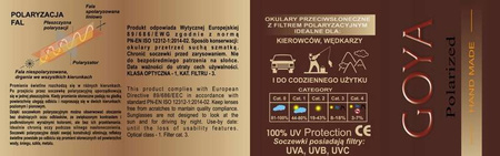 Okulary przeciwsłoneczne polaryzacyjne dla kierowców pilotki GOYA - G 217 BR