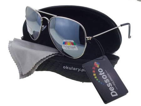 Okulary przeciwsłoneczne polaryzacyjne lustrzanki pilotki DESSOTO - DES 359 S