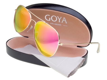 Okulary przeciwsłoneczne polaryzacyjne dla kierowców druciaki PILOTKI GOYA - PG 3026 R