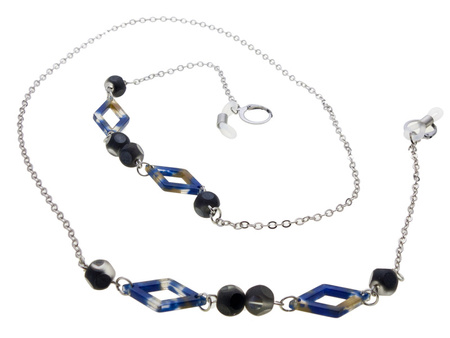 Łańcuszek do okularów srebrny kryształy LK 011