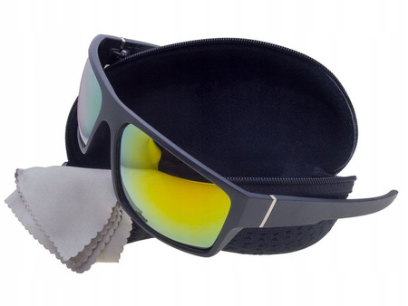 Męskie okulary przeciwsłoneczne polaryzacyjne lustrzanki pomarańczowe POLARISS - POL 793 L