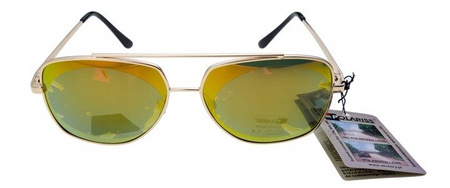 Polariss 817 P - Okulary przeciwsłoneczne unisex metalowe polaryzacyjne pilotki pomarańczowe