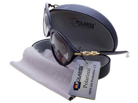 Polariss 860 BR - Damskie okulary przeciwsłoneczne polaryzacyjne kocie brązowe