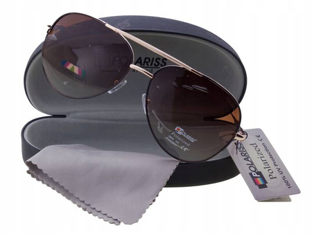 Okulary przeciwsłoneczne polaryzacyjne pilotki aviatory POLARISS - POL 812 BR