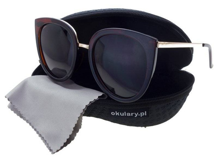 Dessoto 351 BR - Damskie okulary przeciwsłoneczne polaryzacyjne kocie brązowe