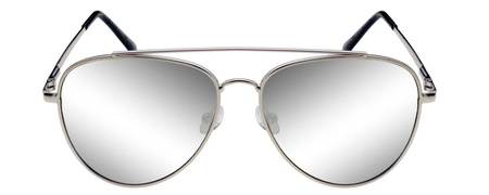 Okulary przeciwsłoneczne polaryzacyjne unisex dla kierowców srebrne lustrzanki pilotki DESSOTO - DES 396 S