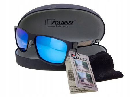 Polariss 818 N - Okulary przeciwsłoneczne unisex metalowe polaryzacyjne niebieskie