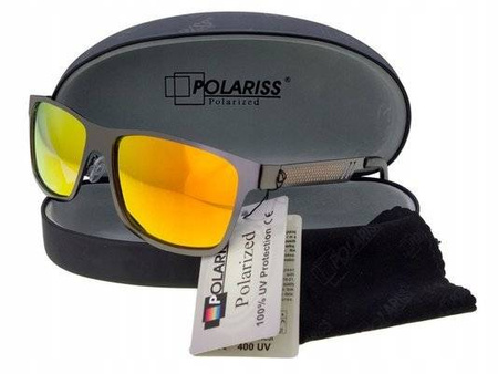 Polariss 818 POM - Okulary przeciwsłoneczne unisex metalowe polaryzacyjne pomarańczowe