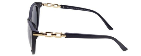 Polariss 860 CZ - Damskie okulary przeciwsłoneczne polaryzacyjne kocie czarne