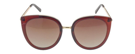 Dessoto 351 BR - Damskie okulary przeciwsłoneczne polaryzacyjne kocie brązowe