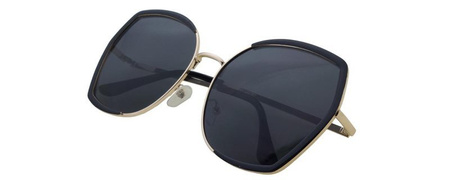 Polariss 865 CZ - Damskie duże okulary przeciwsłoneczne polaryzacyjne muchy czarne