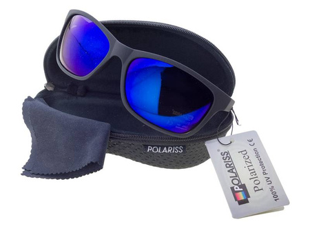 Polariss 877 N - Męskie sportowe okulary przeciwsłoneczne polaryzacyjne niebieskie lustrzanki