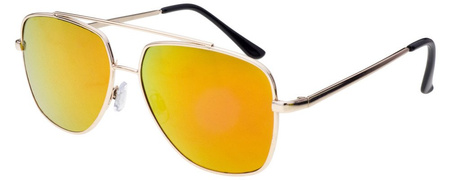 Polariss 817 P - Okulary przeciwsłoneczne unisex metalowe polaryzacyjne pilotki pomarańczowe