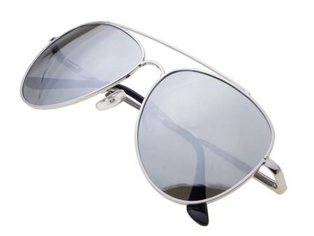 Okulary przeciwsłoneczne polaryzacyjne unisex dla kierowców srebrne lustrzanki pilotki DESSOTO - DES 396 S