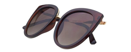 Dessoto 351 BR - Damskie okulary przeciwsłoneczne polaryzacyjne kocie brązowe