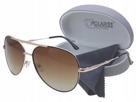 Okulary przeciwsłoneczne polaryzacyjne pilotki aviatory POLARISS - POL 812 BR