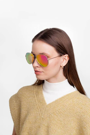 Okulary przeciwsłoneczne polaryzacyjne dla kierowców druciaki PILOTKI GOYA - PG 3026 F