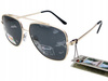 Polariss 817 CZ - Okulary przeciwsłoneczne unisex metalowe polaryzacyjne pilotki czarne