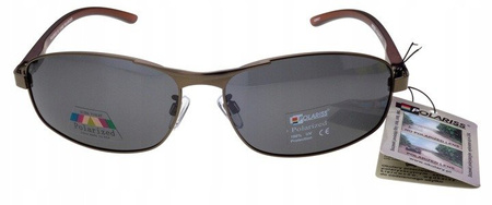 Polariss 814 GR - Męskie okulary przeciwsłoneczne metalowe polaryzacyjne pilotki grafitowe