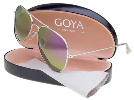 Okulary przeciwsłoneczne polaryzacyjne dla kierowców druciaki PILOTKI GOYA - PG 3026 F