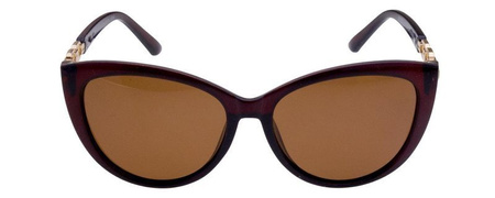 Polariss 860 BR - Damskie okulary przeciwsłoneczne polaryzacyjne kocie brązowe
