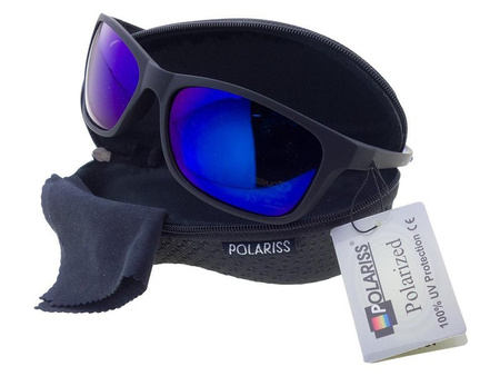 Polariss 877 N - Męskie sportowe okulary przeciwsłoneczne polaryzacyjne niebieskie lustrzanki