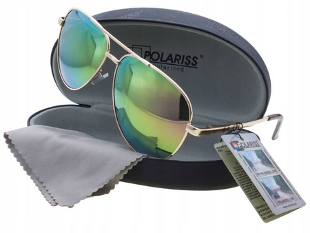 Okulary przeciwsłoneczne polaryzacyjne lustrzanki pilotki aviator POLARISS - POL 868 Z