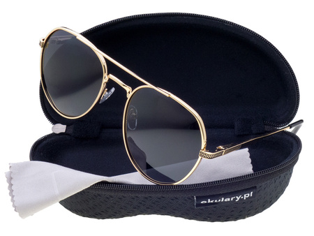 Okulary przeciwsłoneczne polaryzacyjne aviator POLARISS POL 1001 CZ