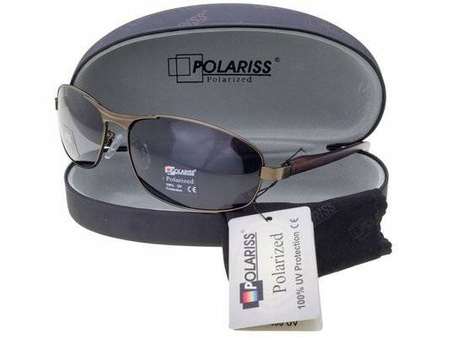 Polariss 814 GR - Męskie okulary przeciwsłoneczne metalowe polaryzacyjne pilotki grafitowe