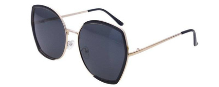 Polariss 865 CZ - Damskie duże okulary przeciwsłoneczne polaryzacyjne muchy czarne